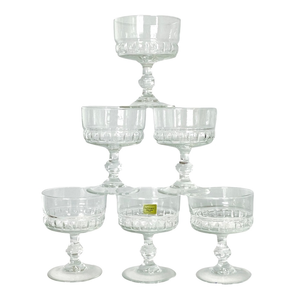 Vintage Luminarc France champagne glasses